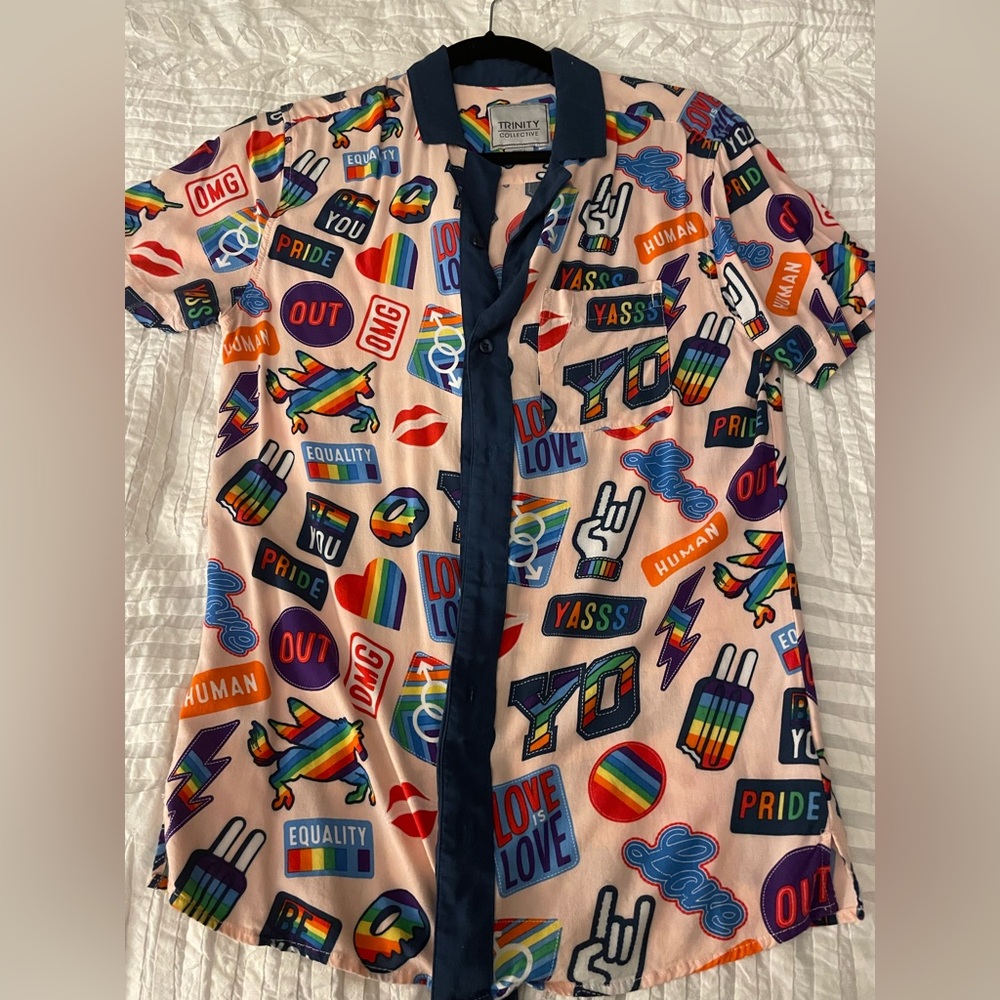 Pride short sleeve button down